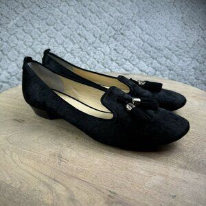 VC Signature Nancy Flats Black Haircalf Tassel Loafers 8M / 38‎ Womens Shoes